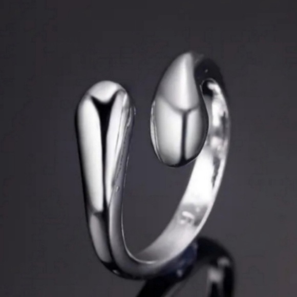 STERLING SILVER Water Drop Bean Jewelry Set Earrings Ring Bracelet Pendant Chain - Picture 8 of 11